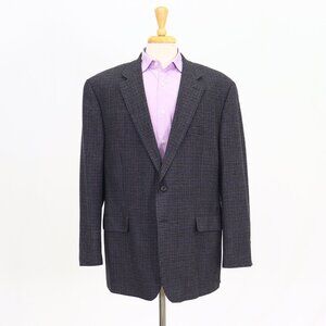 Chaps 48R Gray Blazer Sport Coat Jacket 2-Button Check Y095